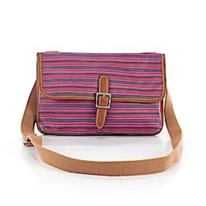 Fossil Pink‎ Striped Crossbody Bag